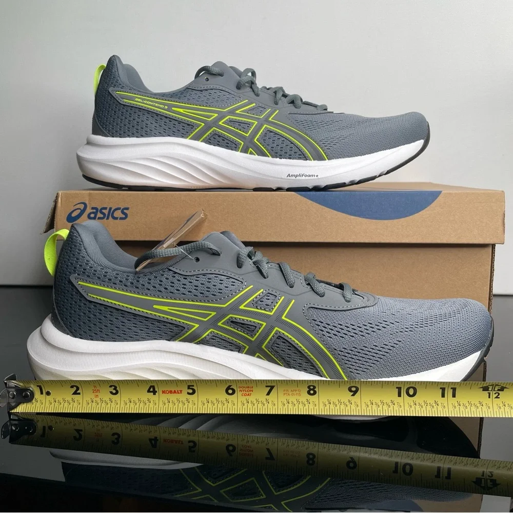 ASICS Gel-Contend 9 Men 11.5 Steel Grey Saftey Yellow Running Athletic Shoes NEW - Picture 9 of 9